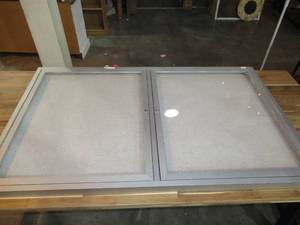 lot 60 image: 60 x 36 x 2 14 Metal Frame Lockable Display Case-Locked Missing Keys