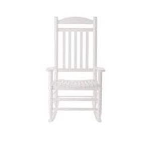 lot 80 image: Hampton Bay Poplar Wood Rocking Chair-White-1007 071 424