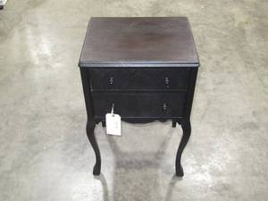 lot 71 image: Antique Espresso Finish Night Side  Sewing Jewelry Table 26 12 x 17 x 14