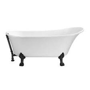 lot 118 image: Streamline 59 in. Acrylic Clawfoot Non-Whirlpool Bathtub in Glossy White-Tub Only