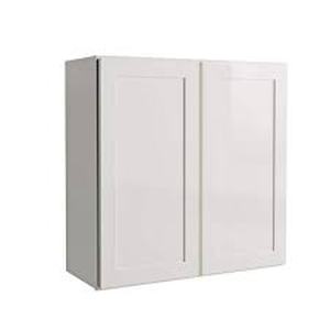 lot 119 image: Hampton Bay Courtland Shaker 30 in. W x 12 in. D x 30 in. H Assembled Wall Kitchen Cabinet in Polar White