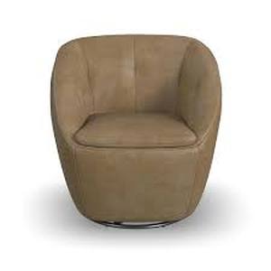lot 137 image: HOMESTYLES Edwin Camel Leather Barrel Swivel Chair