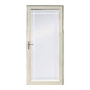 lot 209 image: Andersen 30 x 80 3000 Series White  Left-Hand Outswing Aluminum Interchangeable Storm Door Traditional Matte White
