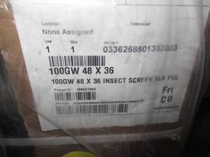 lot 215 image: Andersen 100GW 48 x 36 Insect Screen-Black