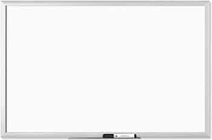 lot 134 image: U Brands PINIT Magnetic Dry-Erase Board, 70 x 47, White, Black Aluminum Frame
