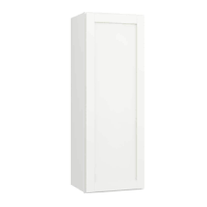lot 97 image: Hampton Bay Courtland Shaker Assembled 15 in. x 30 in. x 12 in. Stock Wall Kitchen Cabinet in Polar White Finish-Damaged See Pictures