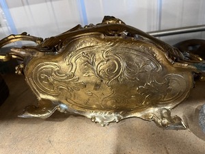 Vintage metal container with misc Weights