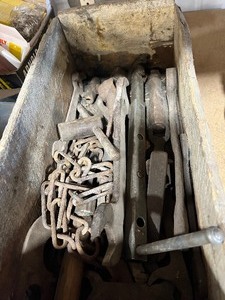Wood Box with Vintage Tools