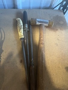 Knife Sharpening steels  and hammer