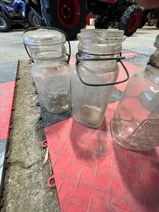 4 clear Glass Jars