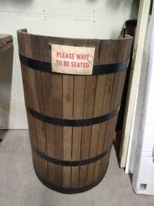 Restaurant Barrel Greeting Table