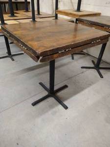 Solid WoodMetal Bar Table With Fold Out Leaves