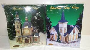 Vintage Hallmark Keepsake Ornaments Christmas Village Churches (2)