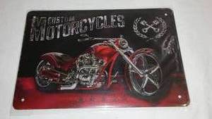 Custom Motorcycles Metal Sign.