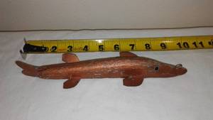 Vintage Collectible Spear Fishing Decoy Copper Colored. 9.5 in