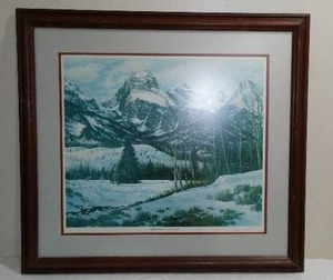 Mark R Stewart Winte Under the Grand Teton, Signed, Numbered.