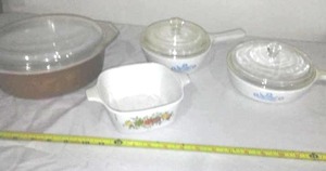 Pyrex and Corning Ware.