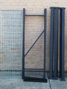 Black Powder Coated Metal Shelving with Shelves .