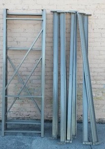Beige Metal Shelving with Shelves