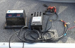 Waterproof Battery Charger and Voltmeter.