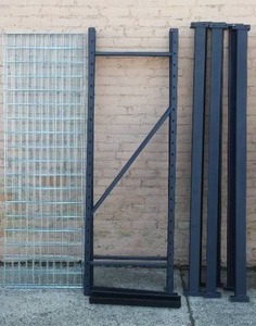 Black Powder Coated Metal Shelving with Shelves .