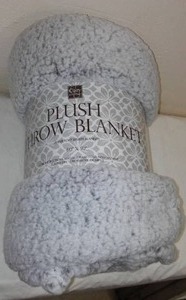 Two Tone Cotton Sherpa Throw Blanket NEW