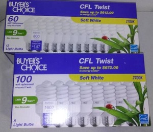 Light Bulbs 60 And 100 Watts.