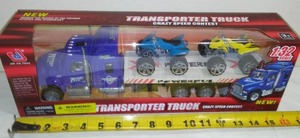 Friction Powered Toy Trailer Truck with ATVs