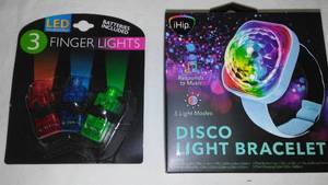 Disco Light Projector Bracelet and LED Finger Lights
