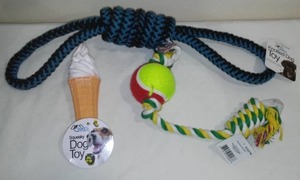 20 Knotted Cotton Rope Tug Pull and Pull Toy Tennis Ball