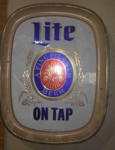 lot 275 image: Lite Beer Plastic Sign.