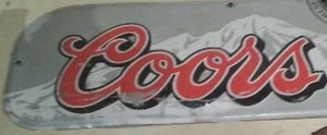 lot 278 image: Coors Light Metal Sign.