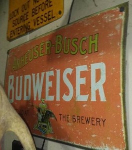 lot 284 image: Budweiser Metal Sign.