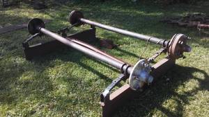 lot 344 image: Trailer House Axle Set And Frame.