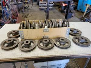 lot 126 image: Lot of (20) New Cast Iron Pulleys - 5.75 Diameter with 78 Keyed Bore