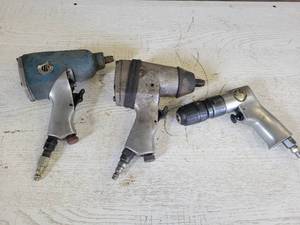 lot 186 image: (2) 12 Pneumatic Impact Guns and Pneumatic Drill