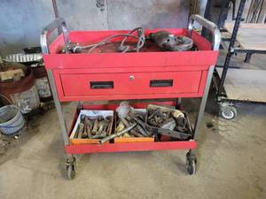 lot 195 image: Rolling Mechanics Cart with Contents
