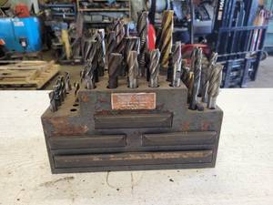 lot 207 image: Mill Mate End Mill Steel Organizing Unit with Many Endmills up to 1-18 Diameter