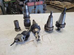 lot 209 image: (3) BT40 Mill Tool Holders, Nikkon BT35-6 Tool Holder with Chuck and More