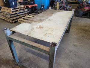 lot 214 image: Steel Worktable - Top is Approx. 14 Thick