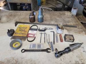 lot 222 image: Assorted Tools and More - 2 Micrometer, Central Steel & Wire Company Guide, and More
