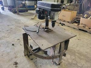 lot 266 image: Drill Press on Benchtop welding Table - 13hp 1 Phase - Tested and Works