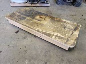 lot 268 image: Wood Rolling Platform Cart
