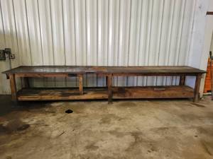 lot 284 image: Solid Wood Workbench - Approx. 16 x 37 x 33 Tall