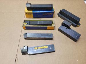 lot 344 image: Lot of (3) 1 Shank Lathe Insert Tool Holders (1) 1-14 x 916 Shank Holder and Cutoff Tool Holders