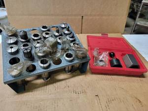 lot 365 image: (22) Assorted 5C Collets in Holder and 5C Collet Block Kit