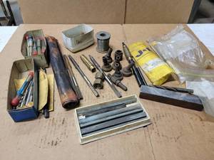 lot 374 image: Assorted Taps, Sheet Copper, Drill Bits and More
