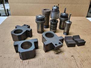 lot 383 image: Lot of HARDINGE Turret Block tool Holders (1.75 Bore), Collets and More