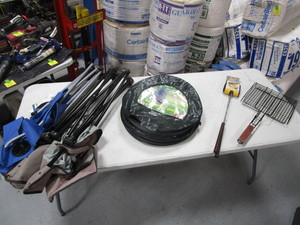 lot 34 image: Camping Chairs & Pop Up Garbage Can