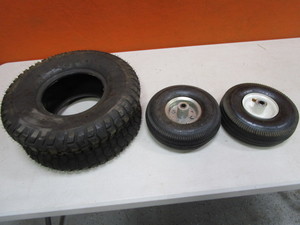 lot 122 image: Lawn Mower Tire, 2 Wheeler Wheels & Tires